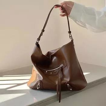 Large Capacity Leisure Bag for Women Versatile Single Shoulder Crossbody Bags Vintage Monochromatic Feminine Leisure