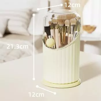 Large Capacity Makeup Brush Holder Dopamine Rotatable Cosmetic Organizer Dustproof with Transparent Lid