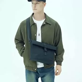 Large Capacity Men s Messenger Bag Black Outdoor Travel Pouch Zipper Students Casual Pouch Travel чёрный