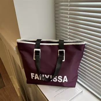 Large Capacity New Style Fashionable Casual and Trendy Letters Personalized Casual Commuting Soft Side One-shoulder Toe Bag