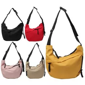 Большая вместительная сумка через плечо из нейлона 2024 года, новая женская мода, простая сумка-мессенджер для поездок на работу, черные кошельки и сумки для отдыха на открытом воздухе чёрный