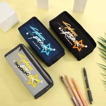 Large Capacity Pencil Bag Pencil Case Holder Pencil Pouch Cool Boys Stationery Bag Boys серый