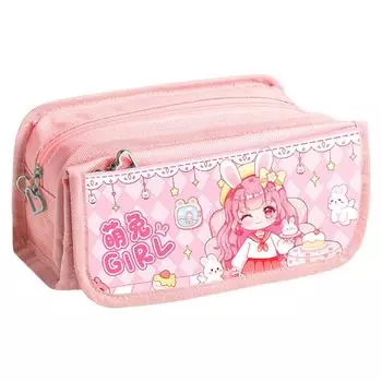 Large Capacity Pencil Bag Space Astronaut/Capibara Student Stationery Bag School Office Supplies Bunny Ears Girl