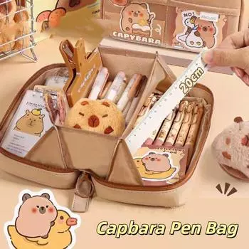 Large Capacity Pencil Case 3 Layers Stationery Storage Bag Creative Pencil Bag School Office 1PC