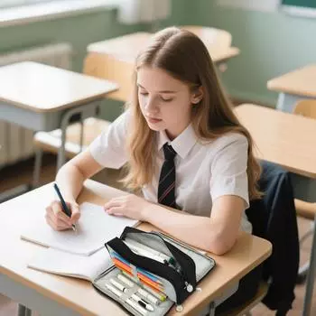 Large Capacity Pencil Case Stationery Box Junior High School Students High School Students Girls Multifunctional Pencil Bag One Size чёрный