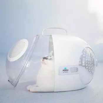 Large Capacity Pet Bag 2 in 1 Cat Bag Clear Breathable Backpack Space Capsule Cat Handbag Outdoor Pet Cats Dogs Travel Bag бежевый