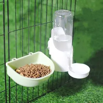 Large Capacity Pet Drinking Fountain Feeder Hanging Pet Water Feeder Dispenser Pet Bowl Rabbit белый/зелёный