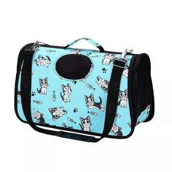 Large Capacity Pet Handbag Cat Dog Pet Carrier Bag Durable Pet Travel Bag S синий