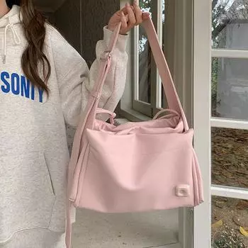 Large Capacity Pink Student Class Casual Commuting Toy Bag New Textured One-shoulder Crossbody Bag for Women