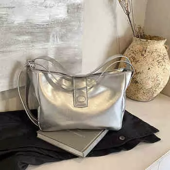 Large capacity red women s tote bag with a shoulder bag PU leather crossbody bag monochromatic casual new