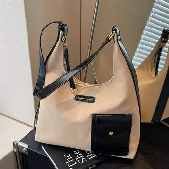 Large Capacity Retro Bag Women S Autumn Popular Fashion Tote Bag Texture Commuter Shoulder Armpit Bag коричневый