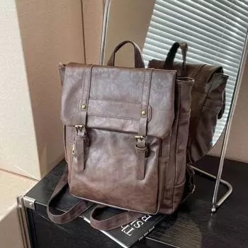 Большой вместительный ретро-универсальный рюкзак для женщин 2024 года, новый портативный рюкзак корейской версии, высококачественный текстурный рюкзак для отдыха на природе