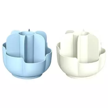 Large-Capacity Rotating Pen Holder Student Stationery Storage Box Desktop Organization Multi-Functional Container Office белый