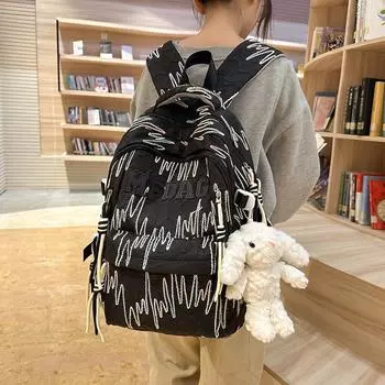 Большая вместимость школьного рюкзака для студента, женский красочный рюкзак с вышивкой розовый