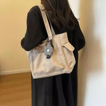 Простая и модная сумка большой вместимости, новая женская сумка через плечо, сумка для студентов колледжа, однотонная дорожная сумка-тоут only bag