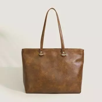 Large-capacity Single-shoulder Bag, Summer Retro Bag for Women, Simple Single-shoulder Bag, Tote Bag for Women коричневый