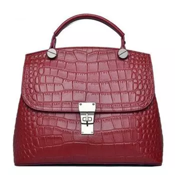 Large Capacity Single Shoulder Oblique Span Bag Crocodile Pattern Handbag Women s, Genuine Leather Women s Bag