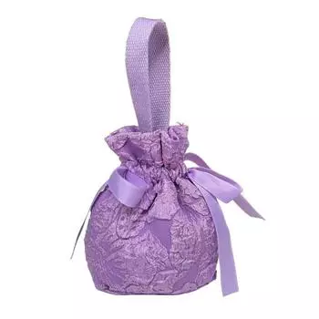 Large Capacity Small Flower Wrist Bag Satin Bow Festive Sugar Bag Sweet Bowknot Handbag Party J
