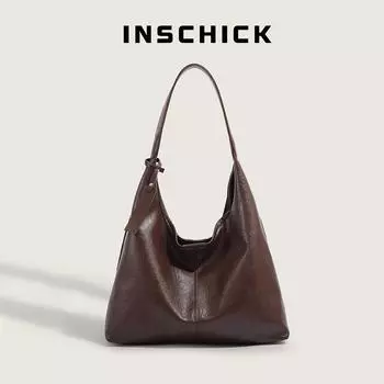 Large Capacity Soft Leather Bag for Women New Style Underarm Lazy Style Tote Bag Retro Class Commuter Shoulder Bag