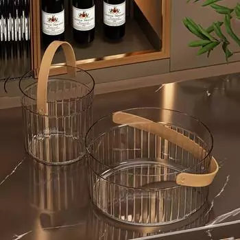 Large Capacity Storage Basket Plastic Drinks Cooling Container Ice Bucket Champagne Cooler S прозрачный
