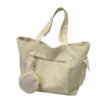 Large Capacity Student Tote Bag Simple Single-shoulder Bag Trendy Shopping Handbag Spring Summer