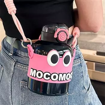 Large Capacity Thermos Cup 316 Stainless Steel Good Looks Round Mouth Anti-accidental Opening Lock Selected Materials 501-600ml