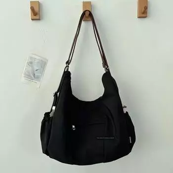 Large Capacity Three-Purpose Bag Women Commuter Shoulder Messenger Bag Outdoor Travel Backpack Fashionable Student Class Computer Bag Black without pendant