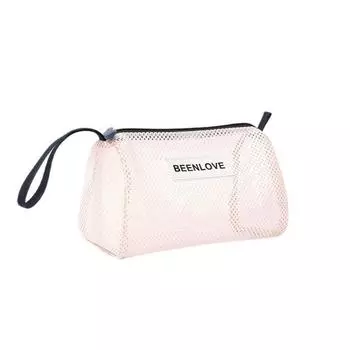Large Capacity Toiletries Storage Bag Handheld Mesh Makeup Bag Fashion Beach Mesh Bag Travel