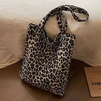 Большая вместительная сумка-тоут женская с леопардовым принтом сумка-тоут женская модная простая сумка через плечо портативная женская сумка для поездок на работу