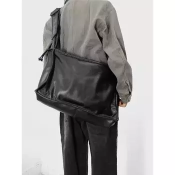 Large Capacity Tote Bag Women s 2025 New Idle Style Simple Sports Bag Retro All-Match Shoulder Messenger Bag Black