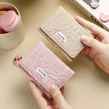 Large Capacity Women Card Holder Triple Fold Bag Women Coin Purse Korean Style Women Wallet Girls розовый