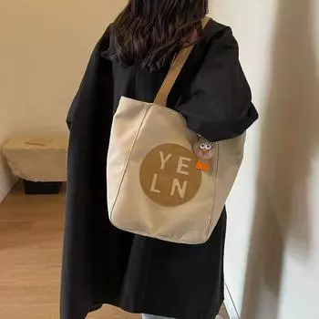 Большая вместительная женская холщовая сумка, универсальная сумка на одно плечо, повседневная сумка