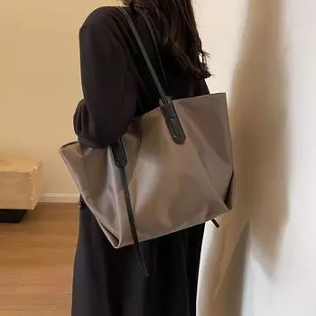 Large capacity women s Oxford shoulder bag solid stitching line casual bag fashion bags