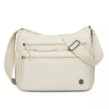 Large Capacity Women s Shoulder Bag Lightweight Mother Bag Nylon Crossbody Bag бежевый