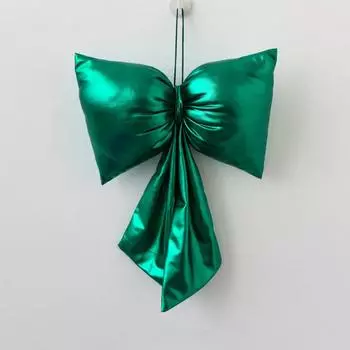 Large Christmas Bowknot Pendant Glace Leather Xmas Tree Charm Bow Hanging Ornament New Year 12cm