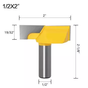 Large Diameter Bottom Cleaning Knife Slotting Knife Woodworking Milling Cutter Table Milling Bottom Cutter Trimming Machine Engraving Machine Gong Bottom cleaning knife angle cutting 1/2 * 50.8