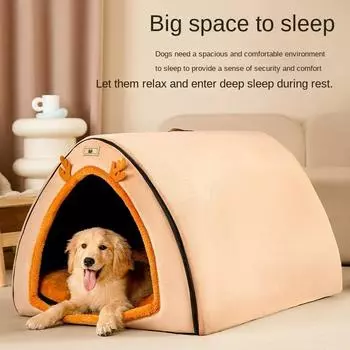 Large Dog Golden Retriever s Nest Dog House Pet Supplies AcceThe Kennel Is Warm in Winter and Can Be Dismantled and Washed 3XL-100x70x60cm