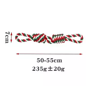 Large Dog Pet Supplies Dog Cotton Rope Toys Large Molar Interactive Bite-Resistant Tug of War Rope Knot Labrador @ Red Green 50-55cm * 7cm 235g