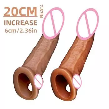 Большой Экзотический Презерватив Мужской Плюс-Размера Для Роста Сексуальный Секс-Продукт Симуляция Кольцо на Пенис Мужской Кристальный Чехол в Виде Полумесяца