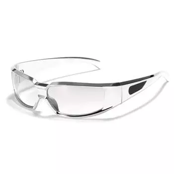 Large Frame Glasses Y2049 Future Style Sunglasses Women S Personality Silver Trend Sunglasses Men серебряный