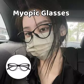 Большая оправа ретро кошачий глаз близорукие очки синий свет блокирует защиту глаз очки для близорукости женские близорукие очки 0