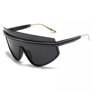 Large Frame Sunglasses, Integrated Glasses, Street Shot Personalized One-Piece Sunglasses