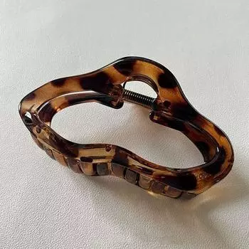 Large Grab Clip Plastic Hair Claw Female Hair Accessories Wave Line Hair Clip Korean Style Headwear Amber