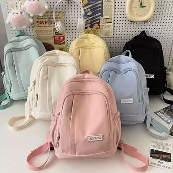 Большая сумка водонепроницаемая школьная сумка для студентов Ins Multi Pockets High School Backpacks нейлоновые мультяшные подростковые сумки через плечо для девочек розовый