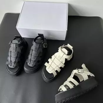 Женские летние походные сандалии на большом каблуке 35 чёрный