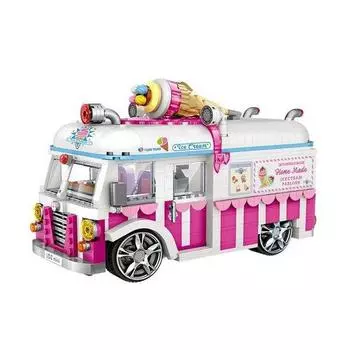 Large ice cream bus [mini block] 1244 pieces (PCS)
