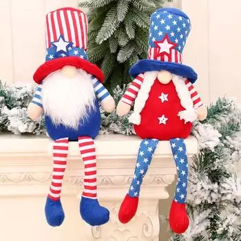 Large Independence Day Festival Leg Doll Faceless Dwarf Star Stripe Doll Beard