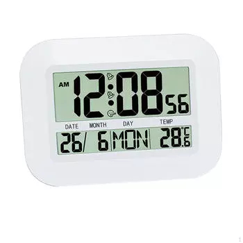 Большие настенные часы с ЖК-дисплеем, настольные, с функцией повтора сигнала, календарем и температурой
