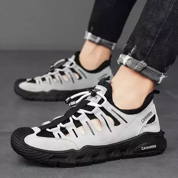 Large net hollow men s shoes summer 2024 new breathable mesh shoes men s sports trendy shoes men s quick-drying creek shoes 39