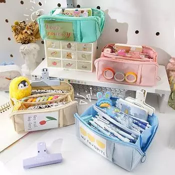 Большой пенал с отверстием 10-слойная сумка для канцелярских принадлежностей Портативный пенал для школы и офиса 1